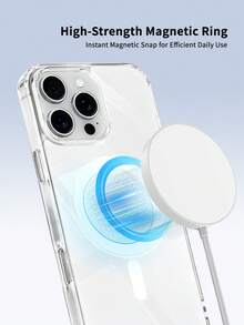 KOOLIFE Magnetic Transparent Phone Case Compatible With Apple 17/17Pro/17ProMax/16/16Pro/ProMax Air, Luxury Transparent Shockproof Protective Shell, Dual-Layer Hybrid TPU+PC Slim Elegant Cover - White - View 6