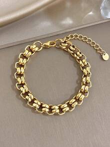 Vintage Portrait Pendant Chain Bracelet Set, Women's Stainless Steel Chunky Chain Bracelet, Party Birthday Halloween Christmas Jewelry Gift - Multicolor - View 10