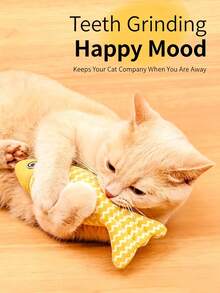 1PC Cat Toy - Cat Fish-Shaped Chew Toy, Suitable For Cat Entertainment And Interaction. The Toy Features A Soft Realistic Design, Mimicking Fish Shape, Effectively Training Kittens' Hunting Skills, Making It A Great Educational Play Companion For Cats. - Multicolor - View 3