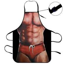 1pc Muscular Man Pattern Apron, Adjustable Kitchen Apron, Men's Apron, BBQ Apron, Funny Personalized Apron, Party Gag Apron, Holiday Gift, Father's Day Gift - Multicolor - View 13