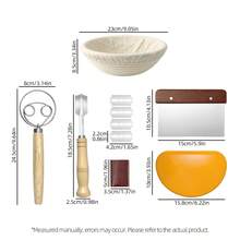 Sourdough Bread Baking Tool Set, Round/Oval Fermentation Basket With Liner, Dough Mixer, Replaceable Blade Bread Lame, Dough Scraper, Handmade Bread, Sourdough, Toast Baking Set, Suitable For Beginners And Professional Bakers - View 10