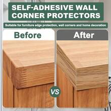 1PC Flexible PVC Corner Guard (Smooth Wood Grain) - Self-Adhesive Decorative Trim, Suitable For Tile/Wall Corners, Furniture Protection And Corner Guarding, Easy Installation - A - View 5