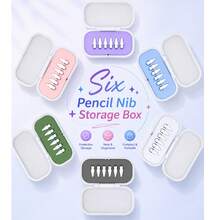 6pcs Replacement Pencil Tips With Storage Box, Compatible With Apple Pencil Pro, Fine Metal Tips For Apple Pencil 2nd Gen And 1st Gen/Apple Pencil USB-C, Wear-Resistant Precise Control Pen Tip Set, Birthday Holiday Gift Box Pen Accessories For Mother, Family, Friends - Multicolor - View 3