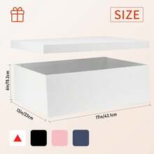 大號禮物盒 17x13x6 英吋，白色禮品盒，適用於生日、情人節、母親節、聖誕節、週年紀念 - 白色 - 查看 3