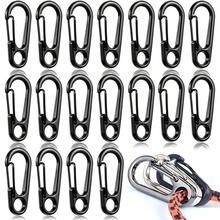 20PCS Heavy-Duty Spring Hooks - Safety Lock Keychain With Loop For Camping, Keys, Tools, Outdoor Gear - Durable Construction - Fits Backpacks, Belts, Camping Accessories, Compact Design, Sturdy Build, Tool Clip, Detector - Black - View 1