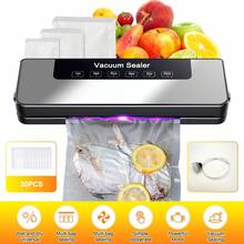 Vacuum Sealer Machine, High-Suction Food Vacuum Sealer, Kitchen Appliance, Easy Food Storage, Kitchen Essentials, Supports Dry And Wet Modes, Suitable For Storing Foods Such As Meat, Vegetables, And Fruits. - Silver - View 5