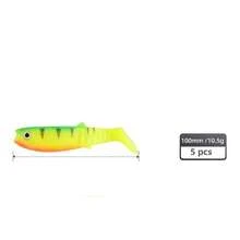 5pcs 10cm Silicone Soft Bait Paddle Tail Swimbait Artificial Fishing Lure For Walleye Bass Pike Tackle T-Tail Swimbait - Multicolor - View 3
