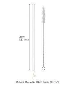 GASUDIN 1pc Reusable Glass Straw Set, Includes Portable Travel Storage Case And Cleaning Brush, Heat-Resistant Borosilicate Glass, 20cm Straight Straw, Suitable For Outdoor, Milkshake, Coffee, Milkshake, Dishwasher - View 12