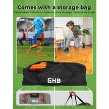 Agility Hurdles 8" Speed Agility Training Hurdles, Detachable Sturdy Hurdles Training Equipment Set With Carry Bag For,Athletes, Soccer, Basketball - 5 Pack - View 6