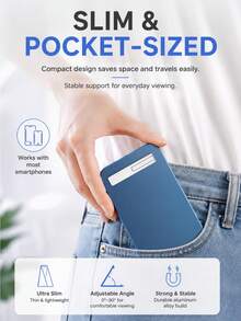 1 buah/2 buah Dudukan Ponsel Lipat Mini Paduan Aluminium, Dudukan Ponsel Meja Portabel, Dudukan Penyangga Sudut yang Dapat Diatur, Aksesori Dudukan Smartphone Ringkas untuk Perjalanan dan Kantor - MultiWarna - View 2