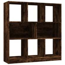 vidaXL Bücherregal Geraucherte Eiche 97,5x29,5x100 cm Holzwerkstoff, Büroschrank, Bücherregal, Regal, Büroregal, Bücherregale, Regale, Aktenregal - Geräucherte Eiche - Übersicht 3