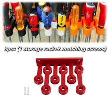 1/2pcs (1/2 Rack + 2/4 Matching Screws) Screwdriver Wall Mount Rack/9-Slot Screwdriver Storage Rack, Garage Organization Tool, Easy Installation, Used For Manual Tool Organization, Suitable For Garage/Warehouse Tool Organization And Storage - Multicolor - View 10