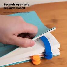 Soft Silicone Automatic Page-Tracking Bookmark Clip, Macaron Solid Color Minimalist Design, Lightweight Clip-On Style, Securely Marks Book Pages, Suitable For Textbooks, Workbooks, Books, Maps, Reading Markers, Daily Reading, Exam Preparation, Office Supplies, Can Be Used As Learning Gift Small Present - Multicolor - View 3