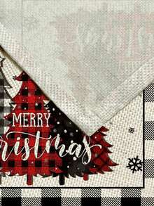 1/2/4/5/6/8pcs Digital Printed Placemats, Christmas Series Pattern Printed Placemats Table Decor, Suitable For Daily, Holiday, Party, Birthday, Wedding, Dinner, Kitchen, Dining Room And Home Textile Decoration - Multicolor - View 2