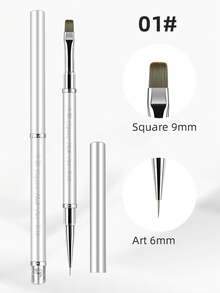 1/2/6pcs Cap-Extendable Metal Gel Brush, Luxury Detachable Dual-Ended Slim Carving Flower Liner Brush Set For Salon DIY - Multicolor - View 20