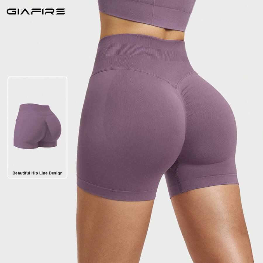 Women's Knitted High Elasticity Sports Shorts, Butt-Lifting Design, Perfect For Sports And Exercise