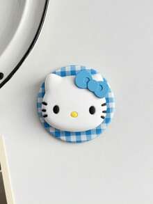 SANRIO 1PC Plaid 3D Kitty Cat Head Magnetic Phone Stand, Compatible With Phone Case, Anti-Drop, Strong Magnetic Adsorption, Retractable Desktop Stand - Multicolor - View 10