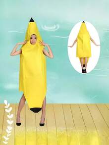 1pc/Set Halloween Giant Banana Costume, Party Performance Giant Banana Role Play Outfit, Game Server Cosplay Costume - Multicolor - View 6