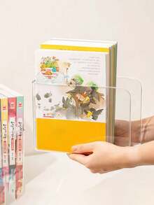 Vigour Summer Caixa de Armazenamento de Arquivos Transparente e Estante de Mesa Acrílica, Organizador de Mesa Doméstico para Arquivos e Livros, Caixa de Armazenamento Acrílica Transparente, Estante Vertical Doméstica, Usado para Organizar Livros e Suprimentos de Escritório na Mesa, Organizador de Revistas e Arquivos de Plástico, Adequado para Mesa, Estante, Casa ou Escritório - Armazenamento Elegante de Livros e Arquivos - Multicolorido - Visão 10