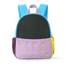 Colorblock Cute Apple Embroidered Backpack Mini Travel Bag - Multicolor - View 7