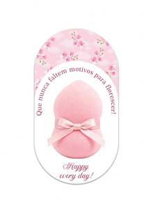 Custom Floral Card Packaging Paper, Gourd-Shaped Makeup Sponge, Customized Makeup Sponge Packaging Card, Soft Wet/Dry Cosmetic Sponge, Bridesmaid Gift, Wedding Favor, Birthday Gift, Mother's Day Gift - Multicolor - View 9