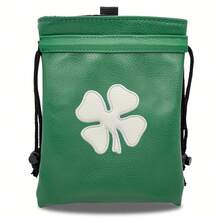 1pc Green Golf Valuable Item Bag, Drawstring Closure. This Portable Storage Bag Is Perfect For Storing Golf Balls, Making It A Versatile Accessory For Both Men And Women. Ideal For Golfers, It's A Unique Gift For Fathers And Boyfriends - Multicolor - View 1