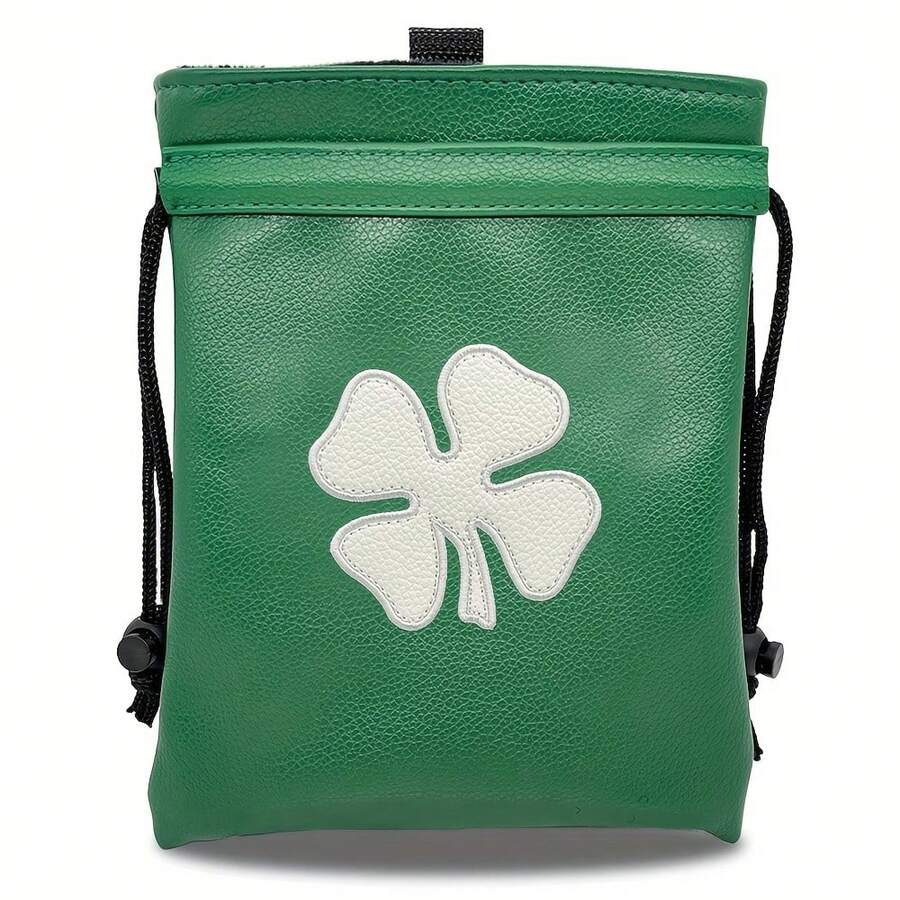 1pc Green Golf Valuable Item Bag, Drawstring Closure. This Portable Storage Bag Is Perfect For Storing Golf Balls, Making It A Versatile Accessory For Both Men And Women. Ideal For Golfers, It's A Unique Gift For Fathers And Boyfriends - Multicolor - View 1