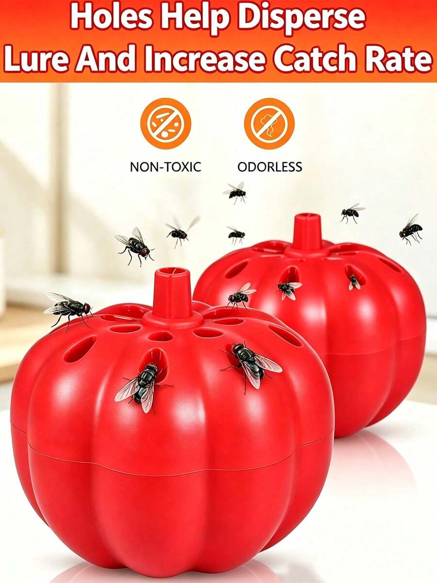 1pc Reusable Transparent Pumpkin Fly Trap, Suitable For Home Kitchen Surfaces And Outdoor Orchards, Effective Pest Control, Practical Pest Control Tool, Essential For Outdoor, Travel, Camping, Home Supplies, Kitchen Supplies, Gift For Women, Gift For Men, Gift For Mother, Gift For Father, Gift For Grandfather, Gift For Grandmother