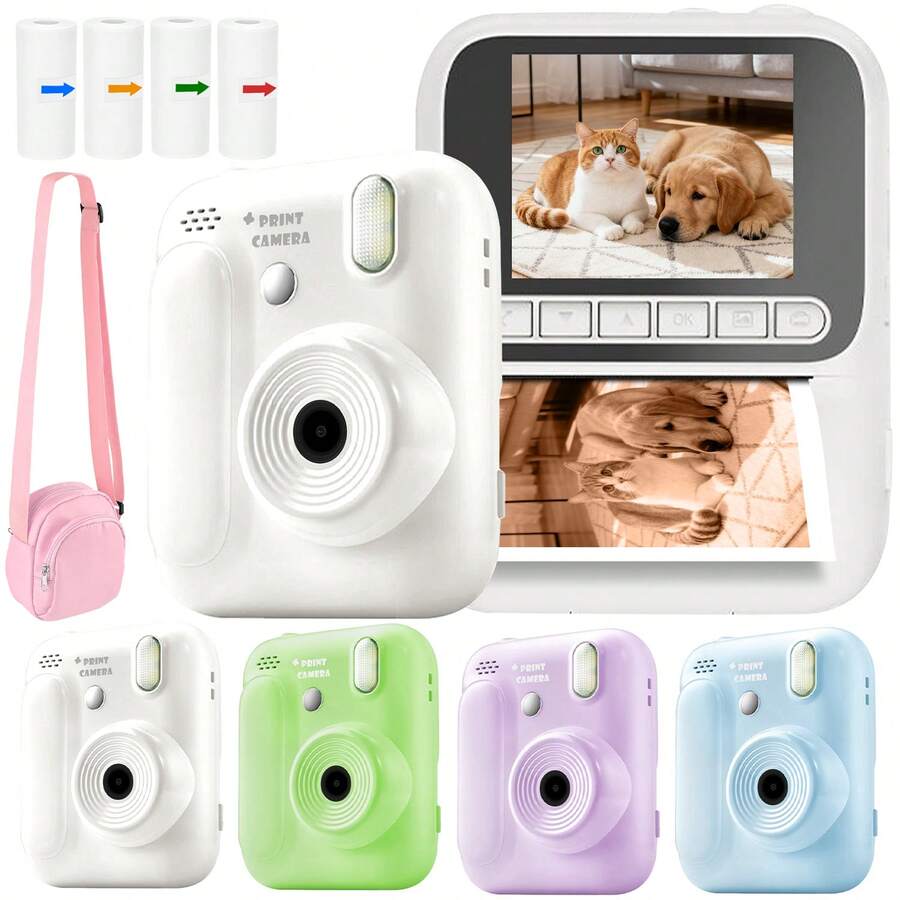 Kinder Sofortkamera, Kleinkind Digitalkamera, tragbares Spielzeug für Mädchen 3-10 Jahre alt, 1080P hochauflösende Auflösung, bestes Geschenk für Kindertag, Weihnachten, Valentinstag, Neujahr und Geburtstag