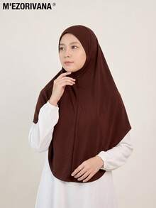 M'Ezorivana 1pc Ready-To-Wear Quick-Slip-On Headscarf, Women's Plus Size Elastic Solid Color Convenient Headwrap, Suitable For Matching With Formal Dresses - Black - View 12