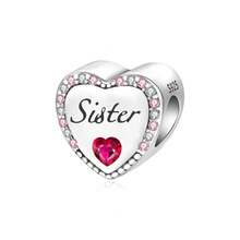 1Pc Pink Mother'S Day Gift Love Best Mom Daughter Hug Mom Pendant Charm Fit Original Bracelet Necklace Silver Plated Beads For Diy Jewelry Making Gift - Silver - View 20
