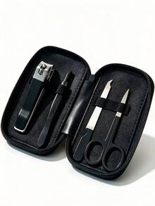 Juego de Cortaúñas Multifuncional Negro Herramientas de Acero Inoxidable Tijeras de Uñas Cortaúñas de Manicura Juego de Herramientas Portátil - Negro - Ver 7