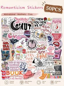 SCXXBSW 50 buah Stiker Grafiti Dekoratif PVC Romantis, Cocok untuk Buku Catatan, Perencana, Gitar, Sepeda Motor, dan Dekorasi Pesta. Sempurna untuk Personalisasi dan Ideal sebagai Hadiah Pesta. - A - View 2
