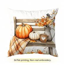 4pcs/1pc Autumn Farm Harvest Theme Pillow Covers, Single-Sided Printed Pillow Covers, Suitable For Living Room Bedroom Home Decor, All-Season Pillow Covers - Multicolor - View 14