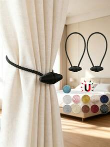 2pcs Magnetic Curtain Tie Backs, Curtain Tie Back Buckles, Curtain Fixing Hooks, Suitable For Home, Bedroom, Office Decoration Curtains - Cone Style - View 2