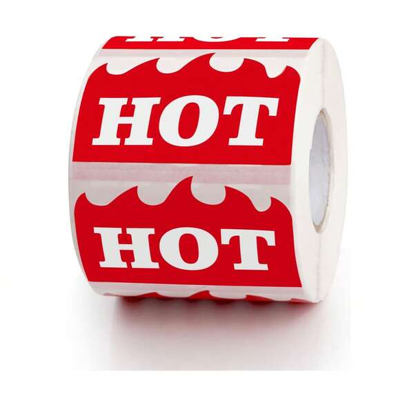500 Peças Adesivos de Chama Quente, Etiquetas de Aviso em Formato de Chama Vermelha Brilhante 2*1,2 Polegadas, Papel Autoadesivo de Alto Contraste, Adequado para Restaurantes, Cafés, Supermercados e Serviços de Catering