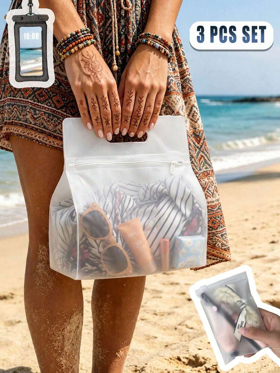 1件 EVA 游泳袋：1件海灘或泳池旅行乾濕分離收納袋，泳衣整理袋，拉鍊開口，輕巧便攜，適用於泳衣、毛巾和旅行必需品，非常適合海灘、泳池、健身房、度假
