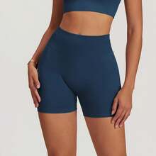 Women's Knitted High Elasticity Sports Shorts, Butt-Lifting Design, Perfect For Sports And Exercise - Navy - View 5