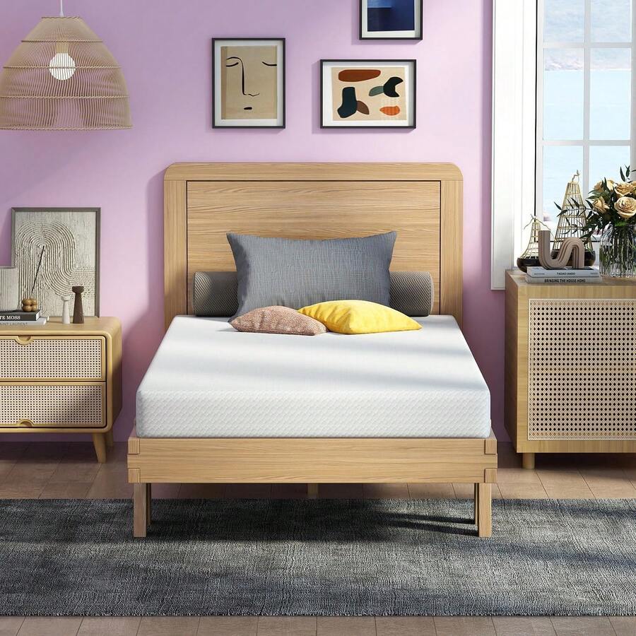 Twin-XL Size 5 Inch Gel Memory Foam Mattress Medium-Firm Mattress For Pressure Relief & Cooler Sleep, Mattresses Guest Room CertiPUR-US Certified, Bed In A Box - Twin XL White - View 1