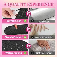 AORAEM Foldable Nail Arm Rest With Soft Leather Cushion For Manicure, Black | Internal Sponge Filled Hand Pillow With Non-Slip Sleeve And Metal - ColorA - View 2