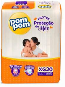 Fraldas Pom Pom Protek Proteção De Mãe P Ao Xxg Jumbo Barata - Multicolorido - Visão 8