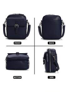 Crossbody Leather Messenger Bag Wallet Anti-Theft Shoulder Bag With Card Slots, New Casual Shoulder Bag For Women, European And American Vintage Double Layer Mini Messenger Bag Unisex - Multicolor - View 9