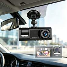 Dual Lens Dash Cam For Cars,1080P Front 480P Interior Cabin Camera,2" IPS Display,130°Wide‑Angle IR Night Vision,WDR Loop Recording,Suction Cup Mount Car Driving Recorder - A - View 3