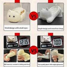 1/2pcs Cute 3D Vivid Big Eye Cartoon Cat Soap Dish, Thickened Reinforced Anti-Drop ABS Plastic, Quick Drainage Self-Draining Detachable Washable Tray, High-End Decorative Bathroom Accessory, Suitable For Home, Hotel, Kitchen Countertop, Shower, Sink Storage And Organization - Cat Soap Dish - View 6