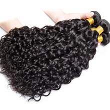 Deep Wave Human Hair Bundles Unprocessed 3 Bundles Brazilian Human Hair Extensions Quick Weave Natural Black Curly Bundles - Natural Black - View 16