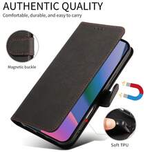 Casing Ponsel Flip Wallet Android Seri Pixel 10 dengan Slot Kartu, Pelindung Kulit Sintetis Kompatibel dengan , Apple, Note 15 (Versi Global, Bukan Model Lokal) - Hitam - View 9