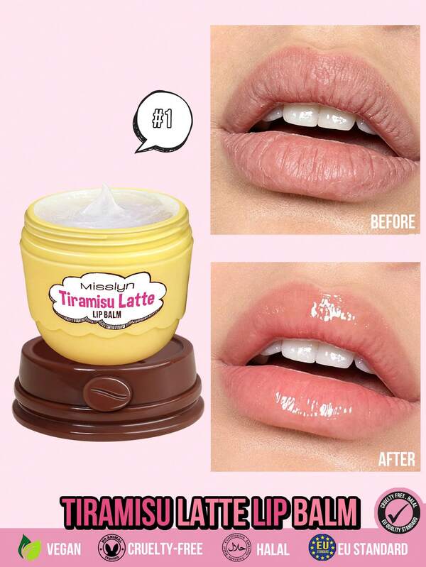 MISSLYN 1pc Tiramisu Latte Lip Balm,Moisturizing Lip Care Balm,Hydrating Lip Treatment With Vitamin E,Oil & Honey,Nourishing Plumping Lip Balm For Smooth Soft Lips,Daily Lip Care,Summer Winter & Travel Use,Valentine's & New Year Gift