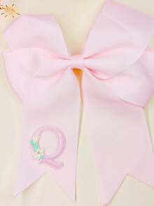 1pc 26 English Letters Girl Back To School Season Polyester Bow Edge Hair Clip, Versatile Hair Accessory For School Daily Wear - Multicolor - View 25