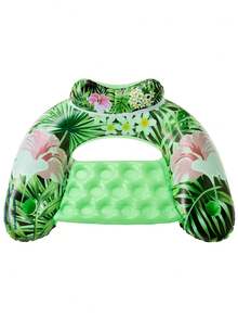 1pc Inflatable U-Shaped Forest Style Lounge Float, Pool Floating Boat, Adult Size Pool Float, Pool Raft Lounge Float, Suitable For Vacation Entertainment And Relaxation - Latest Model - View 6