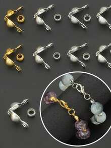 200pcs Connection Ring Set, Including 100pcs Of Buckle And 100pcs Of Positioning Beads, Suitable For Jewelry Making, Bracelet Necklace Connectors - Multicolor - View 5